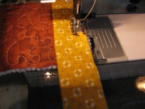 Continue sewing down the edge, always using a 1/4" seam.